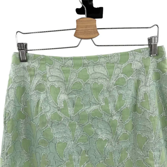 Roller Rabbit Clermont Blanche Lurex A-Line Skirt‎ in Mint Green Size Medium - Picture 3 of 9